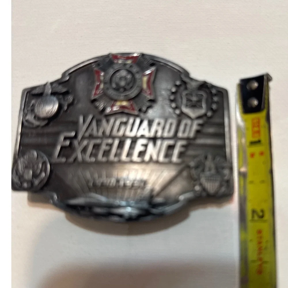 Siskiyou Belt Buckle Mens OS Silver Excellent VFW Vanguard of Excellence 1990&91